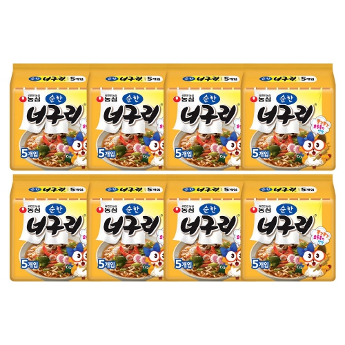 농심 순한너구리, 120g, 40개(유통기한 24년 09월 10일)