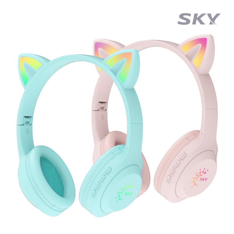 [스카이] 핏 키티 LED 어린이 청력보호 블루투스 헤드셋 H26 상품이미지