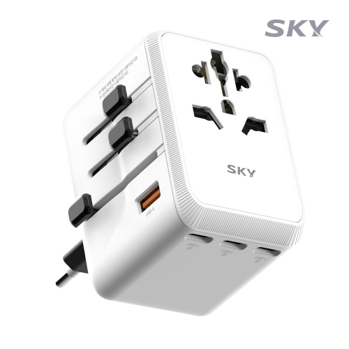 [스카이] 필 해외 여행용 GaN 65W 5포트 초고속 멀티 어댑터 T65PD