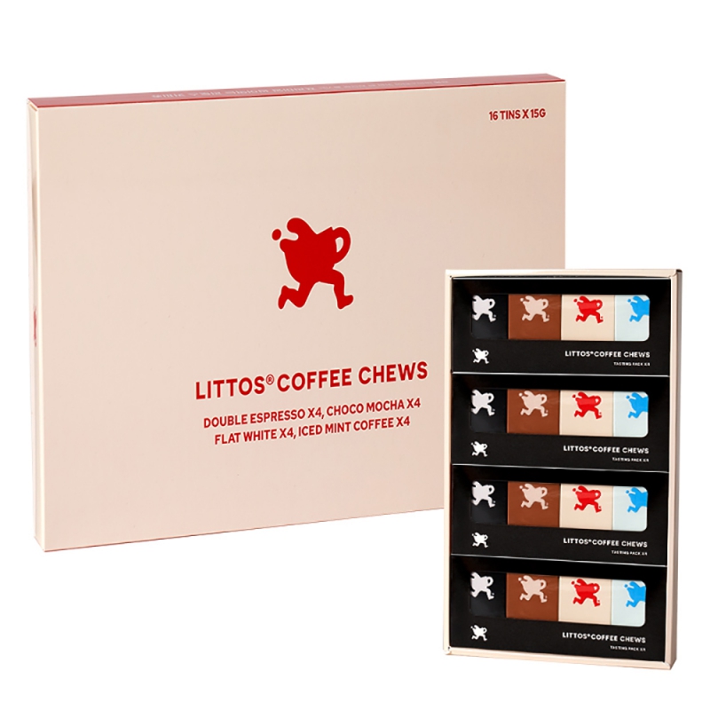 리토스 littos 씹어 먹는 커피츄 4가지 맛별로 대용량 고급 선물 포장 15g X 4통 X 4박스 상품이미지