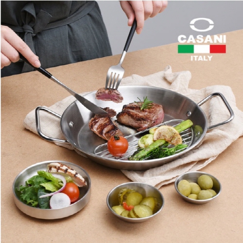 [까사니]_브런치 스텐 플레이팅세트_5p(메인디쉬/그리드/사이드디쉬/소스볼(소)1P(중)1P)
