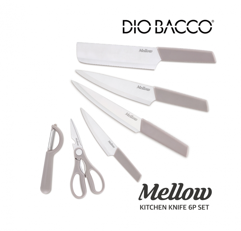 [디오바코] 멜로우 칼 6종세트(중식도/식도/다용도식도/과도/가위/감자칼) 상품이미지