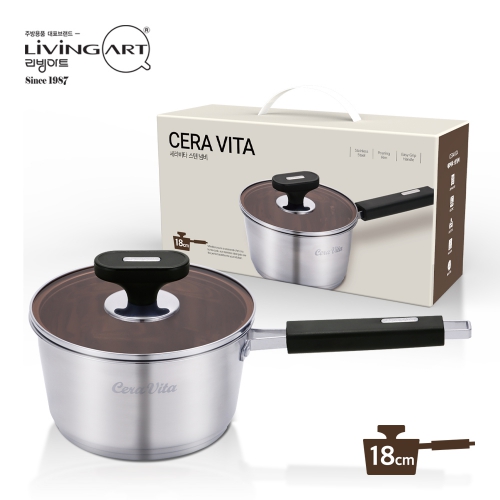 [리빙아트] 세라비타 스텐냄비 18cm편수