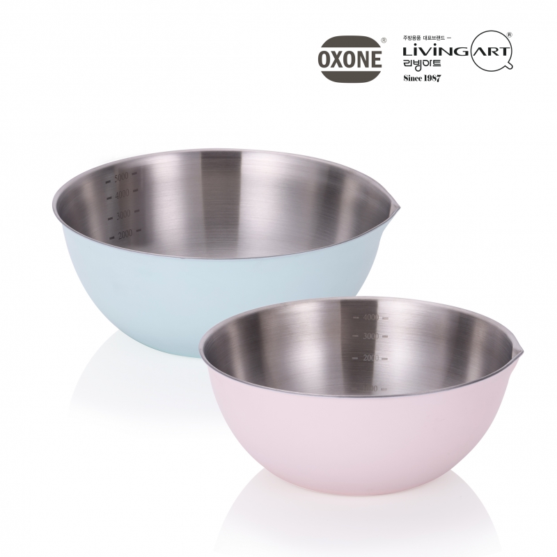 [리빙아트] 옥슨 OXONE 스텐 컬러 믹싱볼 2종세트 대 (28+30) 상품이미지