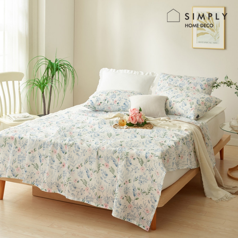 [simply home] 심플리홈 알로하 시어서커 여름이불 S 풀세트 (이불 1P, 패드 1P, 베개커버 1P) 상품이미지