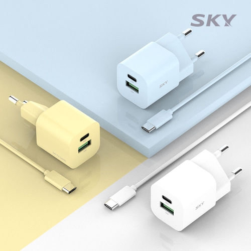 [스카이] 필 큐브 GaN 30W PD 2포트 초고속 충전기+CtoC 케이블