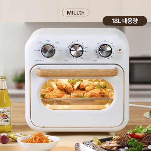 [MILLTH] 밀스 뉴레트로 에어프라이어 오븐 18L(JO-AF120MD)
