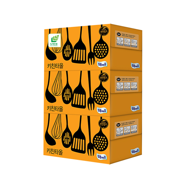 [잘풀리는집] 뽑아쓰는 사각 키친티슈 110매(2겹)x3입 상품이미지