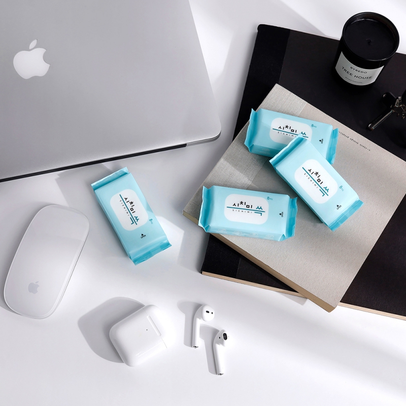 지브로와 시치미 쓱 휴대용 초미니 물티슈 여행용 일회용 소형 포켓 8팩x3봉 상품이미지