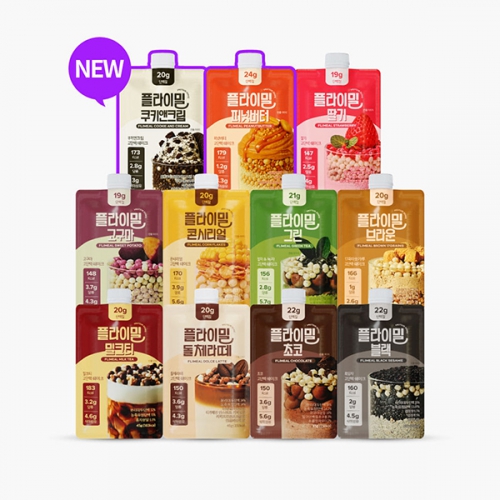 [플라이밀] 단백질 쉐이크 파우치 버라이어티 스타터팩 C세트(맛 각 1팩 총11EA)