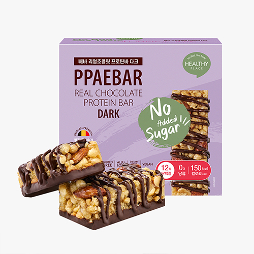 [PPAEBAR] 빼바 리얼초콜릿 프로틴바 다크 9개입(무가당 0g설탕/단백질바/제로슈가/150kcal개당) 상품이미지