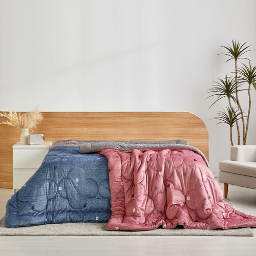 [이브자리] 큐브앤(극세사이불) 차렵이불 D (핑크,블루) 상품이미지