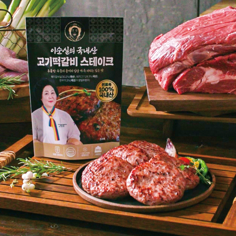 이순실의 국내산 고기 떡갈비 스테이크 55g x 16팩 두툼한 고기 육즙 깊은 풍미 상품이미지