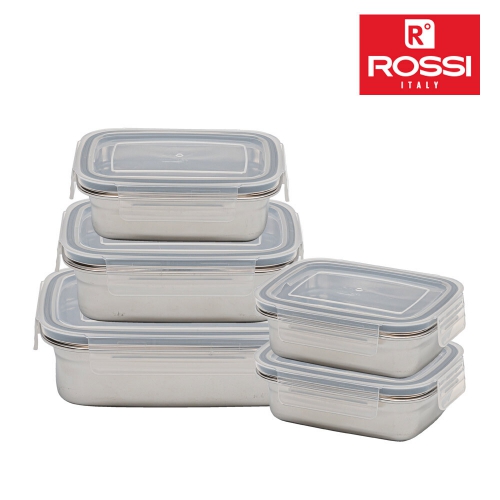 [로시] 뉴 더화이트 스텐 밀폐용기 5종