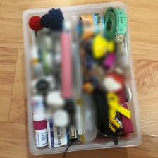 플라스틱 과자통으로 정리해요