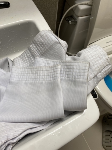 아이 도복 옷소매 애벌빨래