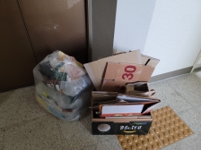 박스랑 비닐봉지 분리수거했어요^^