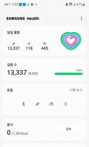 드디어 만보 넘게 걸었어요!