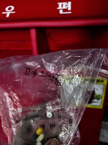 종이봉투를 깜빡하고 지퍼백에 봉해 넣었어요?