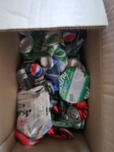 캔을 분리수거해서 그린고라운드 보낼준비