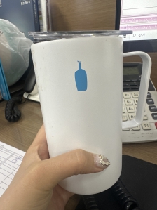 아침 따뜻한물은 텀블러에!!