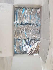 멸균팩335개 일반팩21 모아서 보내봅니다.