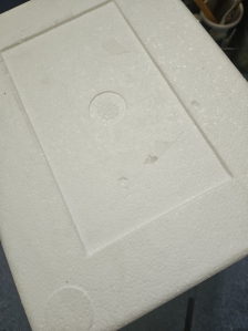 라벨제거 스티롬박스 배출